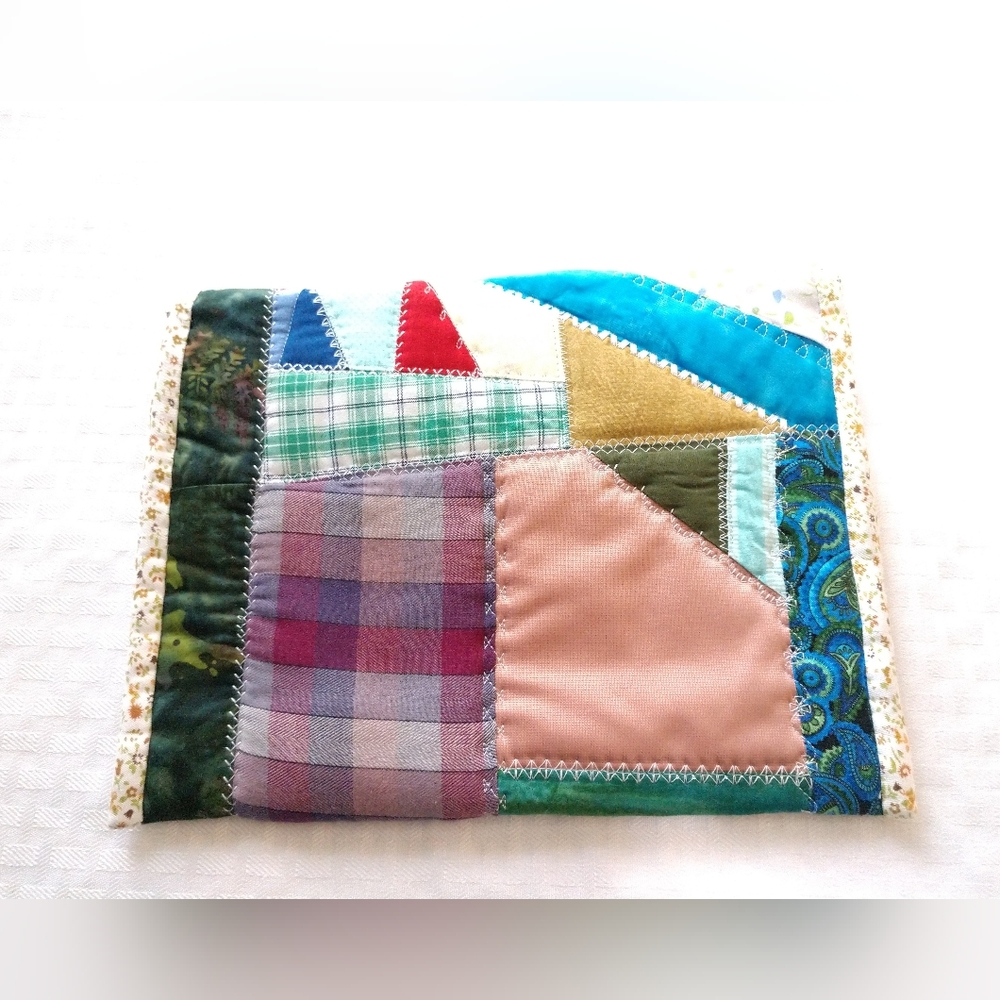Adorable Vintage Patchwork Clutch Bag Pouch Homemade Handmade Colorful - Picture 2 of 14